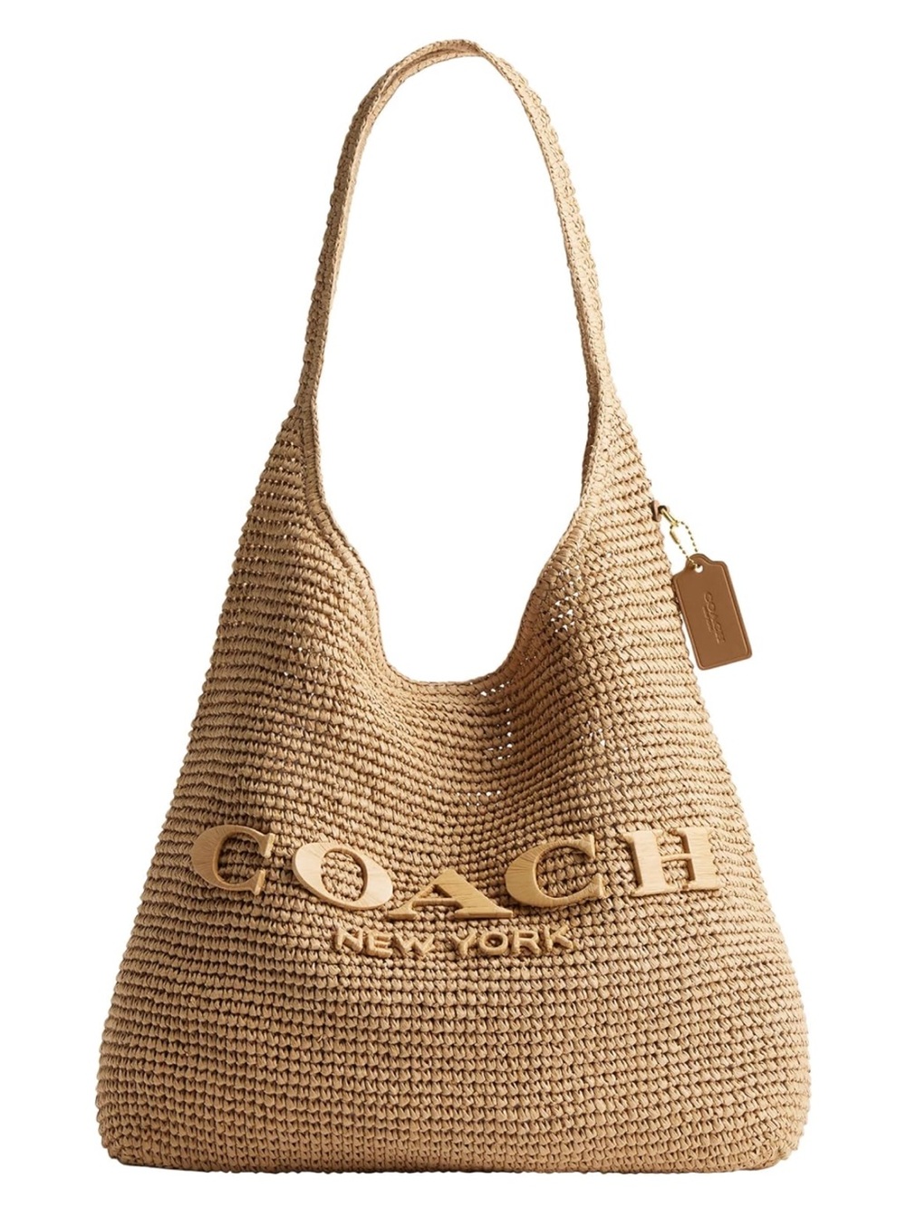 Coach Brooklyn Straw 39 Tan Woven Tote Bag - New